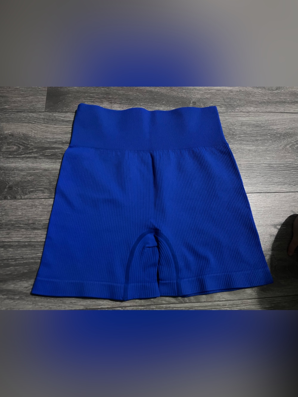 Royal Blue Ribbed Knit Mini Skirt